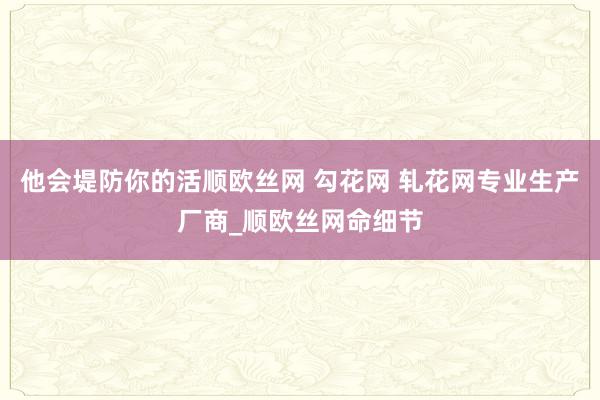 他会堤防你的活顺欧丝网 勾花网 轧花网专业生产厂商_顺欧丝网命细节